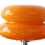 Glass Macaron Table Lamp Kids Bedside Lamp USB Three Color Dimmable Table Lamps for Bedroom Orange