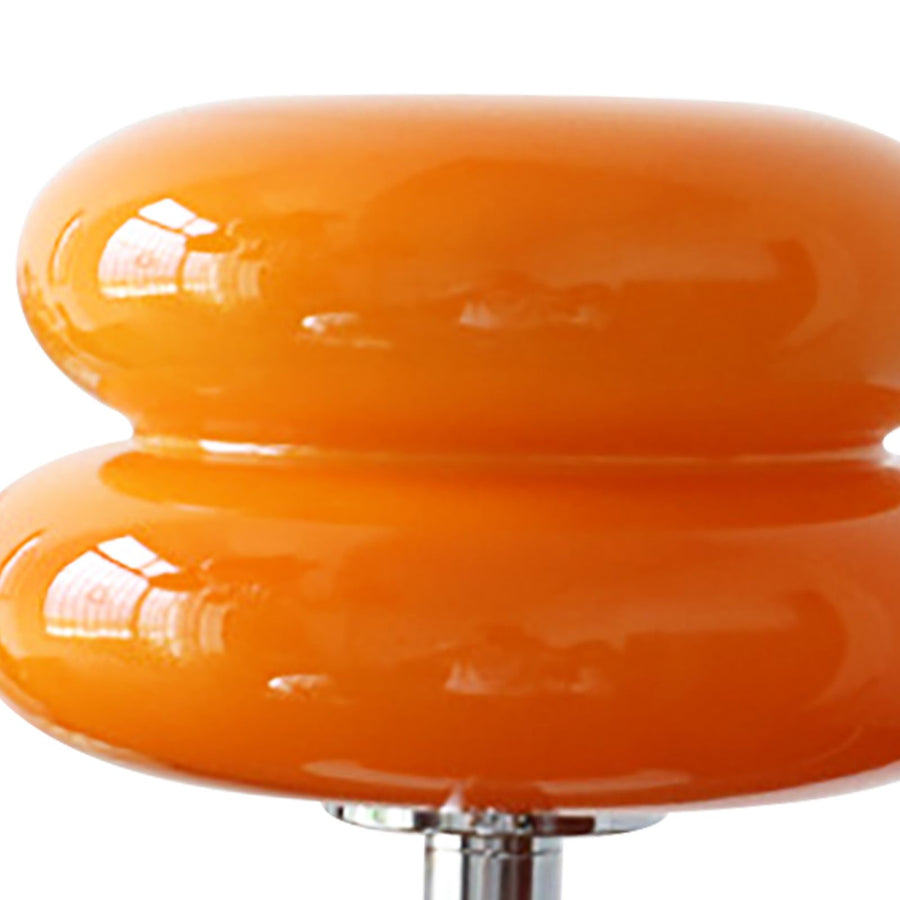 Glass Macaron Table Lamp Kids Bedside Lamp USB Three Color Dimmable Table Lamps for Bedroom Orange