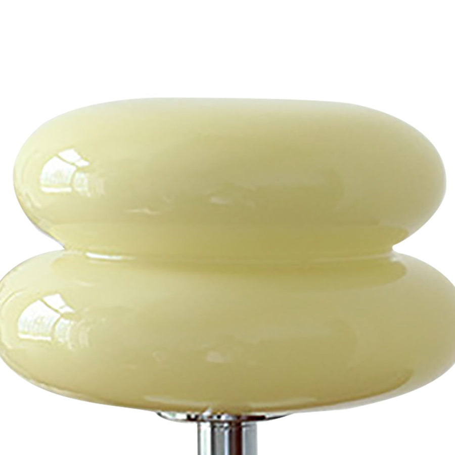 Glass Macaron Table Lamp Kids Bedside Lamp USB Three Color Dimmable Table Lamps for Bedroom Beige