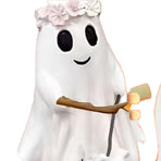 Ghost Campfire Night Light LED Small Cute 3D Spooky Flickering Fire Nightlight for Indoor Nightstand Decor