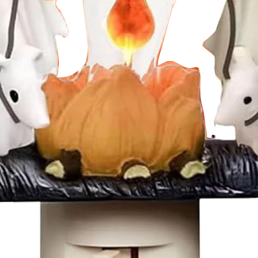 Ghost Campfire Night Light LED Small Cute 3D Spooky Flickering Fire Nightlight for Indoor Nightstand Decor