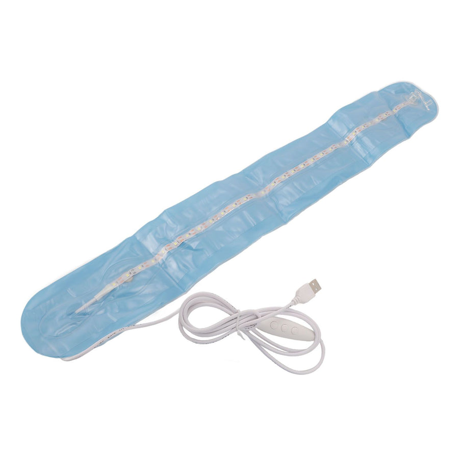 Inflatable Camping Lantern USB Powered Foldable Portable Tent Light Tube for Outdoor Video Blogging Live Streaming Blue XL(85cm / 33.5in)