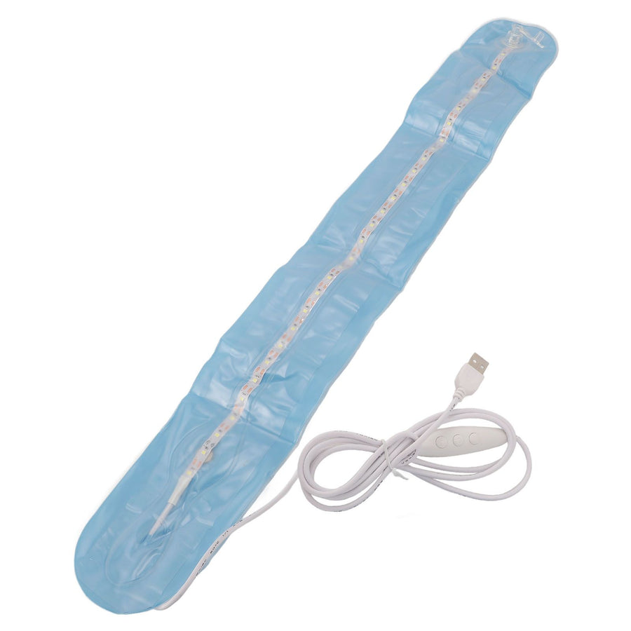 Inflatable Camping Lantern USB Powered Foldable Portable Tent Light Tube for Outdoor Video Blogging Live Streaming Blue XL(85cm / 33.5in)