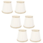 6 Pcs Fabric Lamp Shade Simple Pleated Universal Cloth Lampshade for Floor Table Lamps