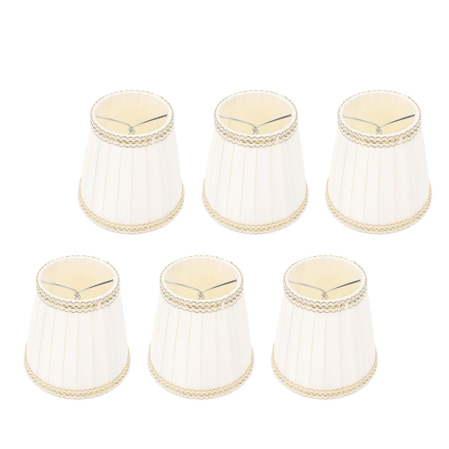 6 Pcs Fabric Lamp Shade Simple Pleated Universal Cloth Lampshade for Floor Table Lamps