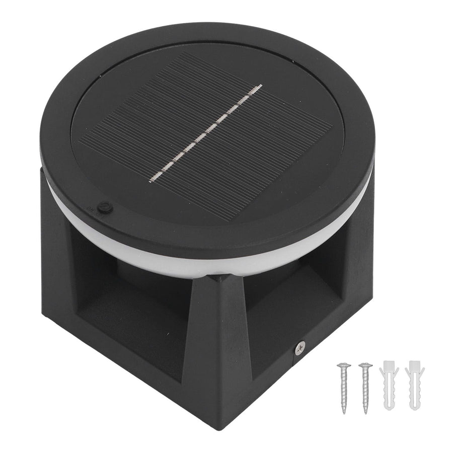 Solar Post Light Outdoor Column Pillar Lamp Y140 Round