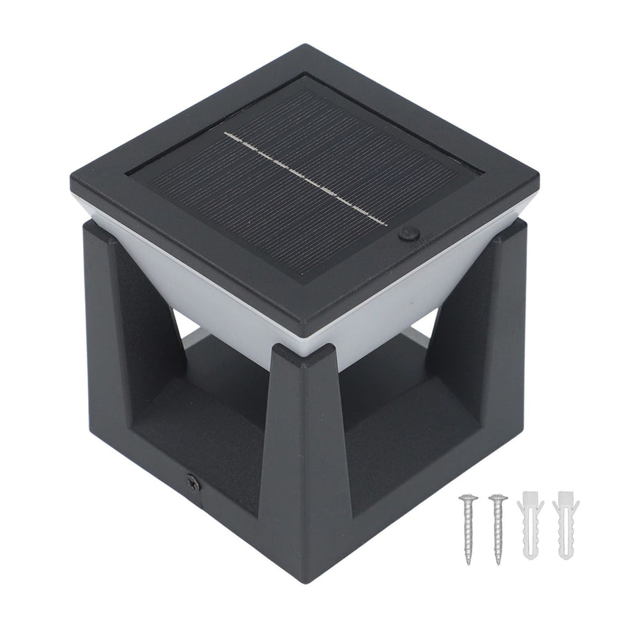 Solar Post Light Outdoor Column Pillar Lamp F100 Square