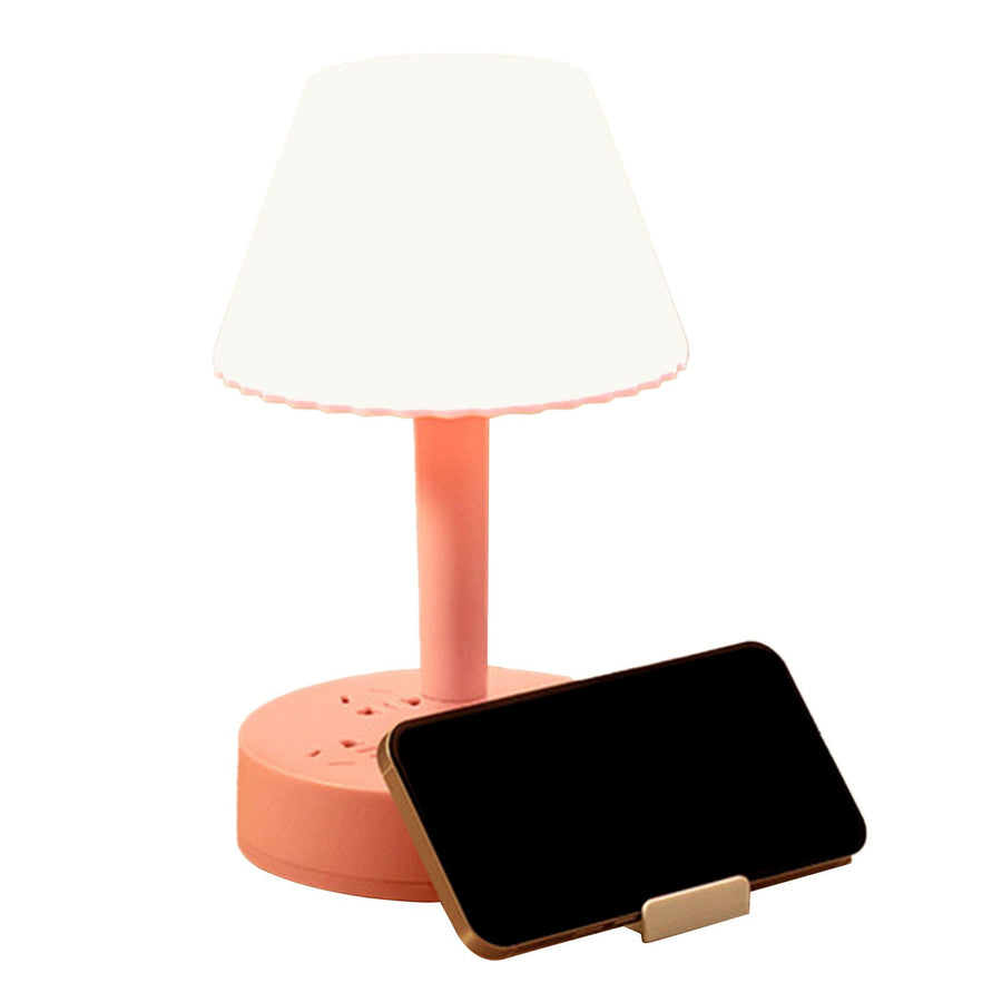 Power Strip Desk Lamp Soft Lighting Bedside Table Lamp with AC Outlet and Safety Door for Bedroom Dormitory Roseate 1.8m US Plug