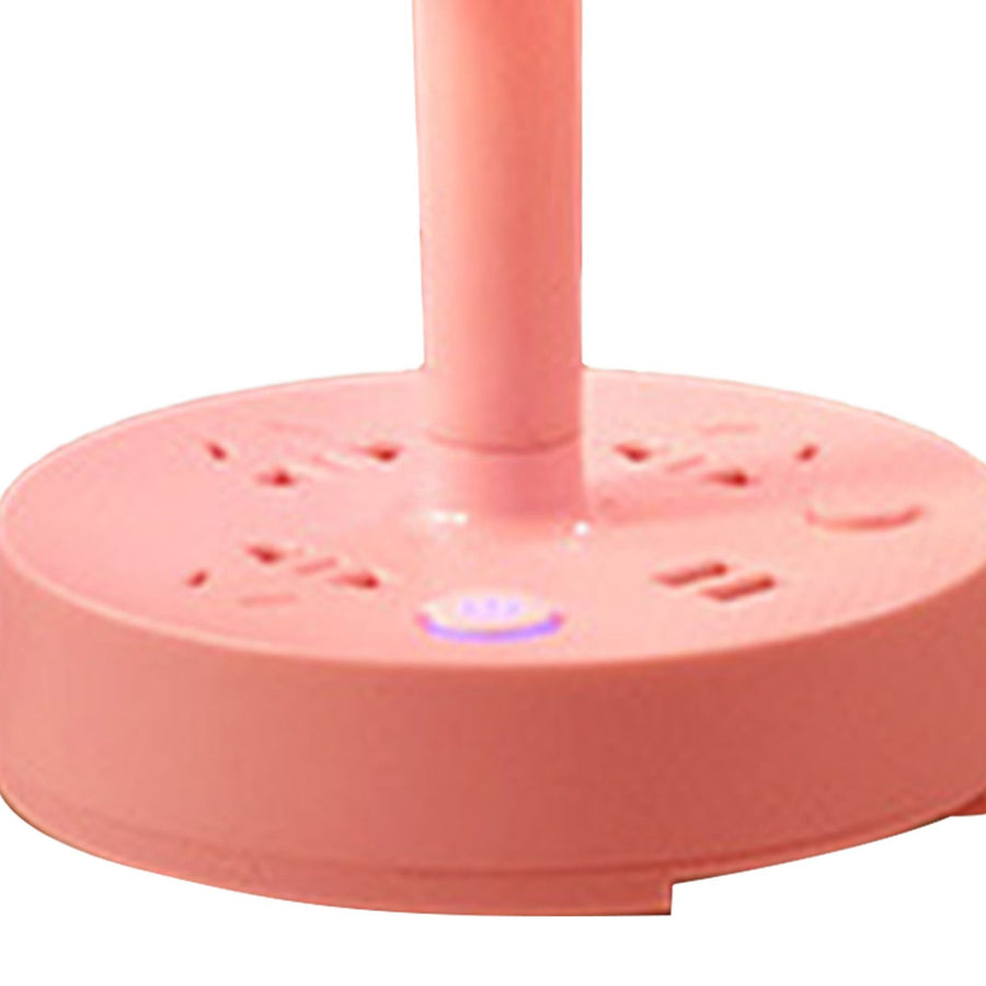 Power Strip Desk Lamp Soft Lighting Bedside Table Lamp with AC Outlet and Safety Door for Bedroom Dormitory Roseate 1.8m US Plug