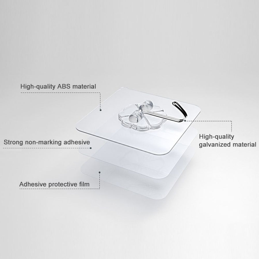 Kitchen bathroom hooks without nails paste door hooks strong hooks glue strong load-bearing walls nail-free Single bare galvanized hook