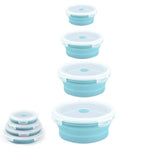 Collapsible Food Storage Container with Lid Silicone Bento Lunch Boxes 4 Pack Outdoor Picnic Box