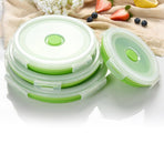Collapsible Food Storage Container with Lid Silicone Bento Lunch Boxes 4 Pack Outdoor Picnic Box