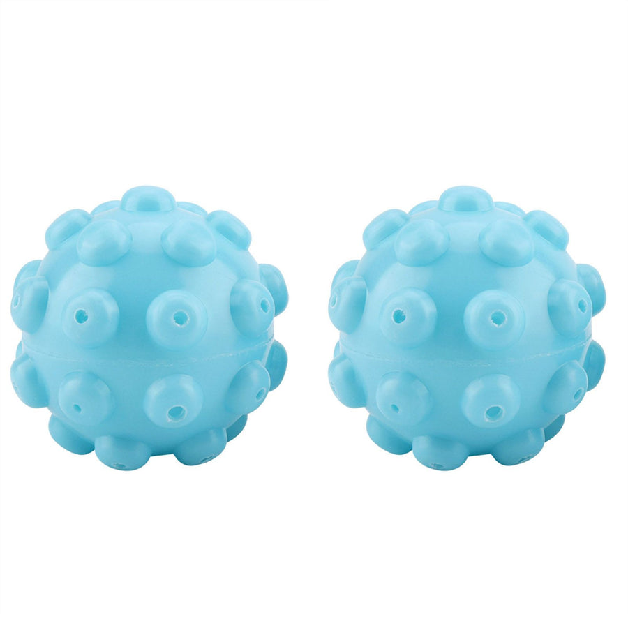 2Pcs/Set Blue PVC Reusable Balls Laundry Washing Fabric Softener Ball Accessories