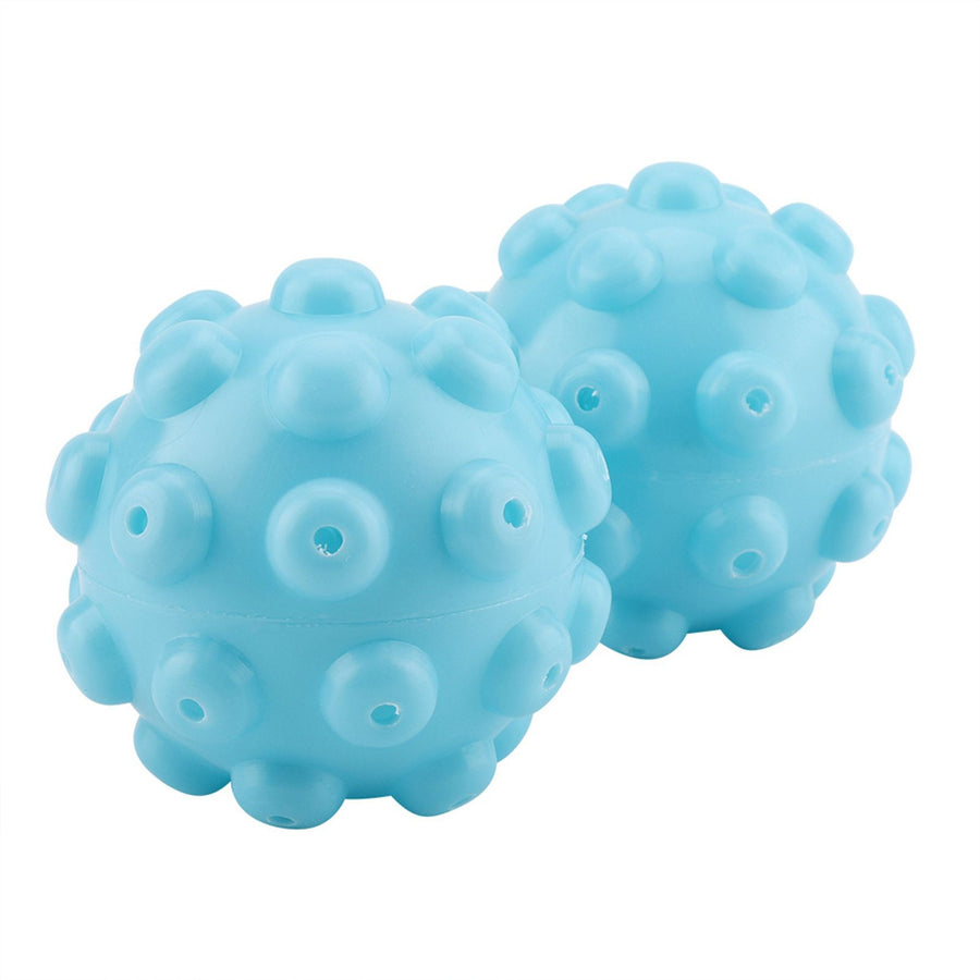 2Pcs/Set Blue PVC Reusable Balls Laundry Washing Fabric Softener Ball Accessories