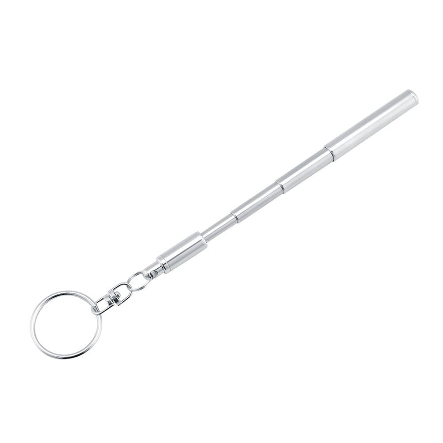 2 in 1 Multifunctional Portable Stainless Steel Telescoping Extendable Key Ring Pen