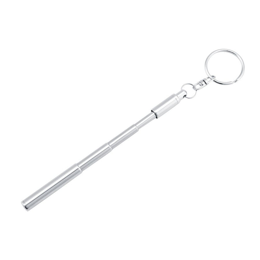 2 in 1 Multifunctional Portable Stainless Steel Telescoping Extendable Key Ring Pen