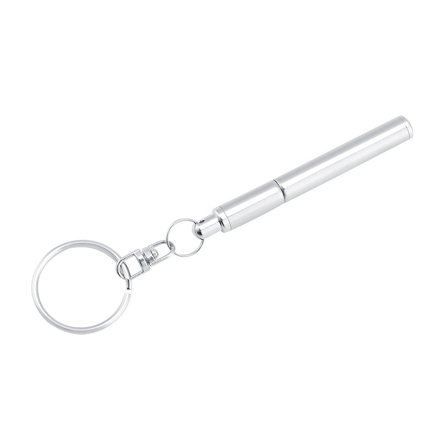 2 in 1 Multifunctional Portable Stainless Steel Telescoping Extendable Key Ring Pen