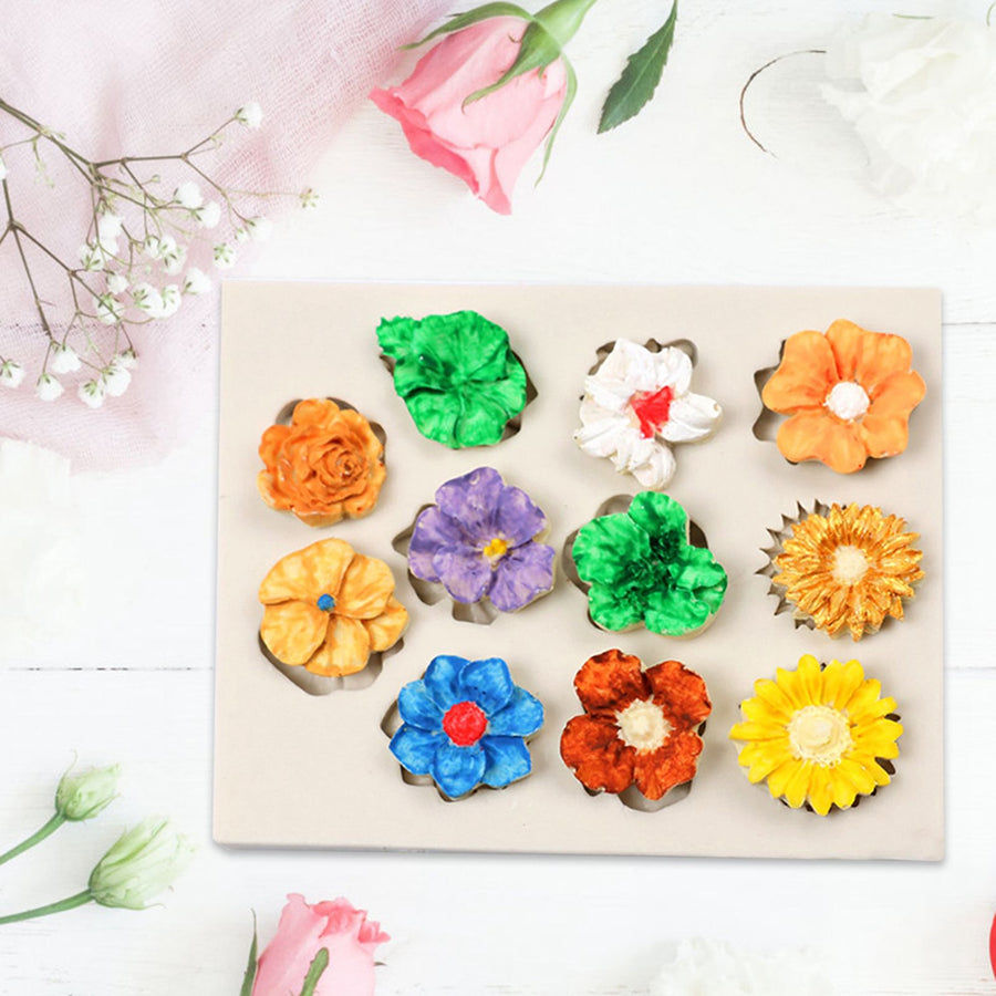 Silicone Flower Pattern Pudding Desserts Cake DIY Baking Mold Soap Making Tool