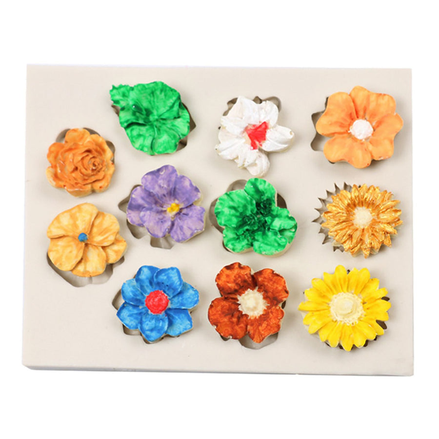 Silicone Flower Pattern Pudding Desserts Cake DIY Baking Mold Soap Making Tool