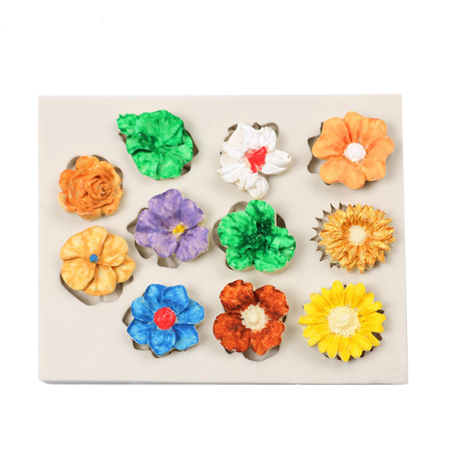 Silicone Flower Pattern Pudding Desserts Cake DIY Baking Mold Soap Making Tool