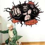 3D Stereo Chimp Wall Floor Stickers for Home Bedroom Backdrop Business Decoration