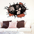 3D Stereo Chimp Wall Floor Stickers for Home Bedroom Backdrop Business Decoration
