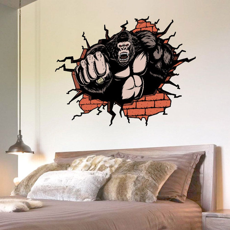 3D Stereo Chimp Wall Floor Stickers for Home Bedroom Backdrop Business Decoration