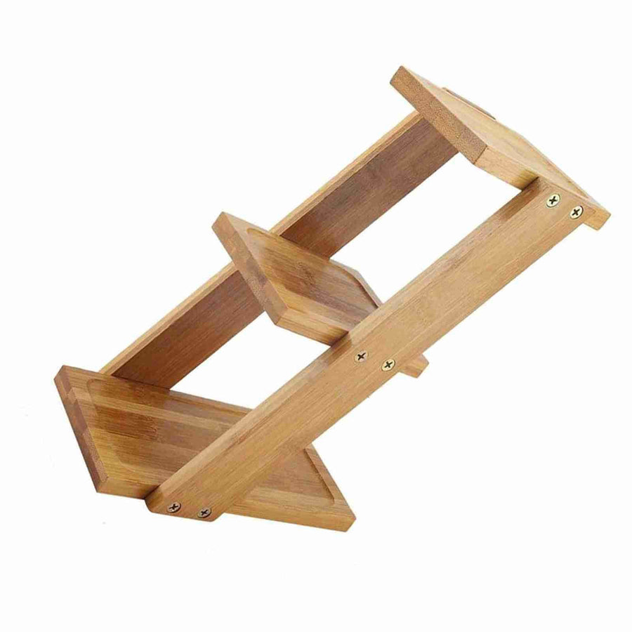 3 Tiers Bamboo Desktop Potted Plant Flower Holder Storage Rack Shelf