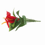 Plastic Artificial Plant Fake Red Anthurium Flowers Bouquet Wedding Home Garden Decor