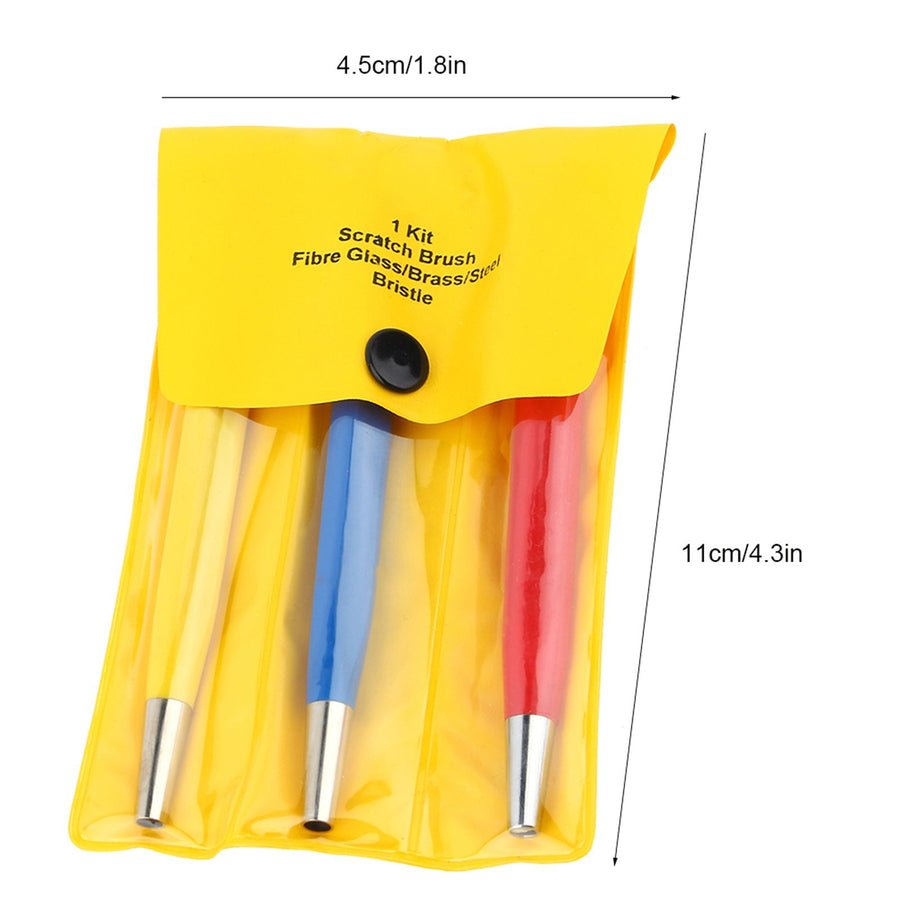 3pcs Fiberglass Scratch Brush Pen Set Watch Repair Rust Remove Clean Tool