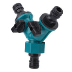 2Pcs Three way Adapter Y Type Connector Water Pipe Joint with Switch
