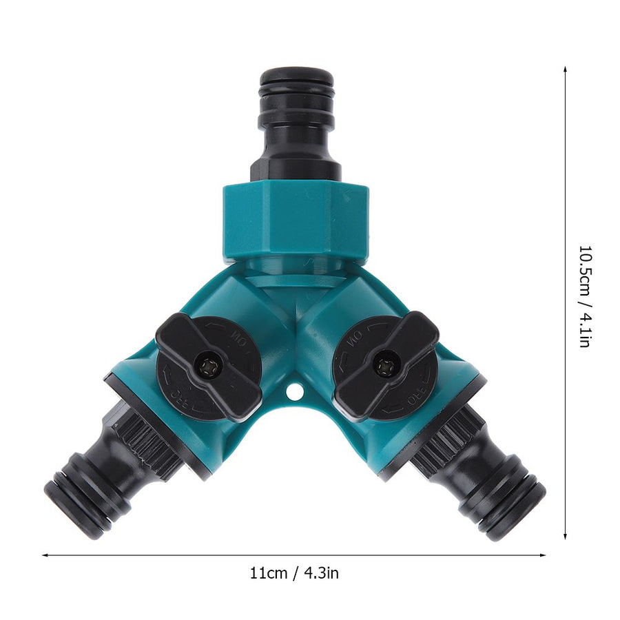 2Pcs Three way Adapter Y Type Connector Water Pipe Joint with Switch