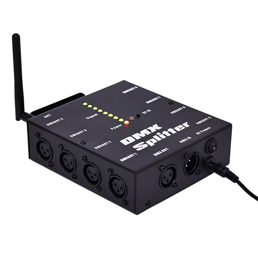 Wireless Lighting Signal Amplifier Distributor Signal Decoder 8 Channel Signal Output Can Be Used for KTV Lighting Bar Lighting Wedding Lighting