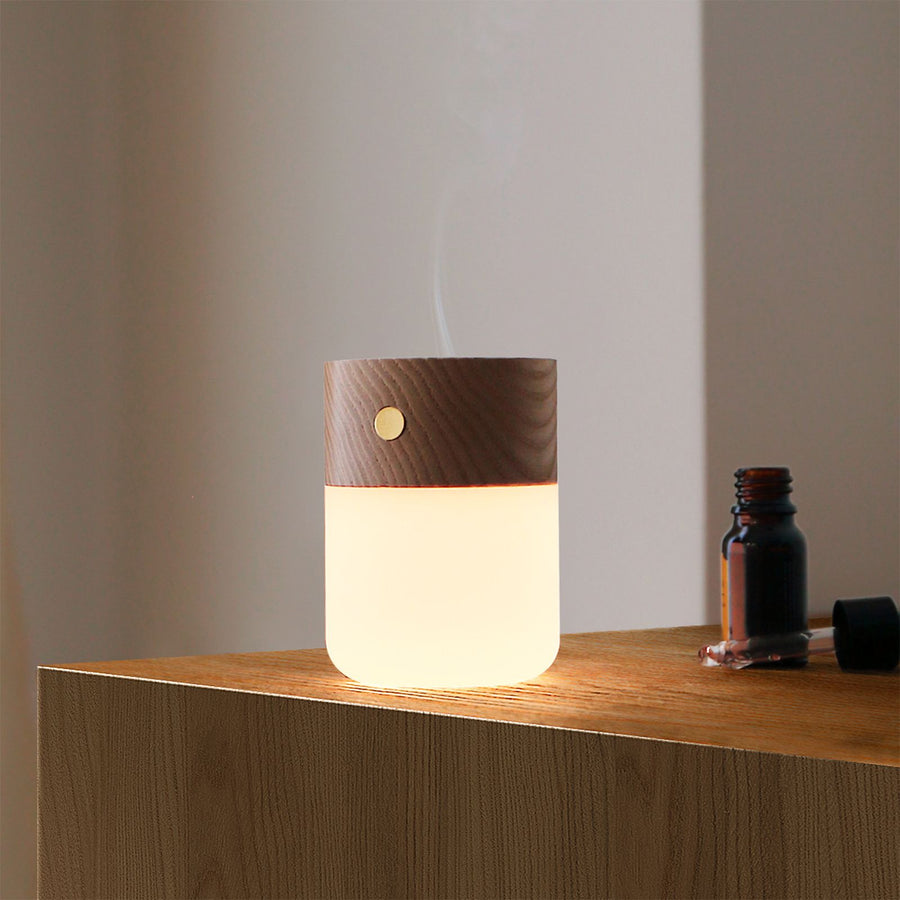 Mini Aromatherapy Lamp Rechargeable Night Light Bedroom Atmosphere Bedside Lamp Ornament Warm White Light 3 Levels of Brightness Touch Control