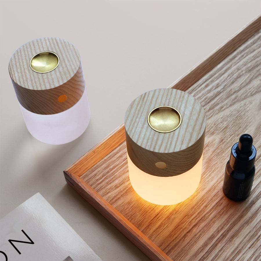 Mini Aromatherapy Lamp Rechargeable Night Light Bedroom Atmosphere Bedside Lamp Ornament Warm White Light 3 Levels of Brightness Touch Control