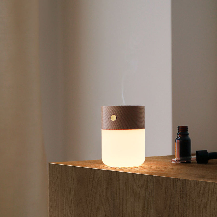 Mini Aromatherapy Lamp Rechargeable Night Light Bedroom Atmosphere Bedside Lamp Ornament Warm White Light 3 Levels of Brightness Touch Control