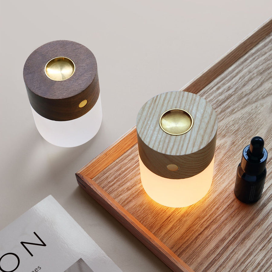 Mini Aromatherapy Lamp Rechargeable Night Light Bedroom Atmosphere Bedside Lamp Ornament Warm White Light 3 Levels of Brightness Touch Control