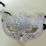 Half Face Cover Shiny Glitter Venetian Half Face Cover Eye Cover for Cosplay Party Prom Ball Costume Silver