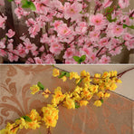 1.25m Artificial Peach Blossom Lifelike Fade Resistance Peach Blossom Stems for Vase Home Decor Pink