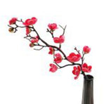 Artificial Plum Blossom Faux Flowers Long Stem Silk Simulation Plum Blossom Branch Decoration for Home Wedding Party Red