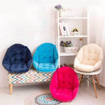 Plush Dining Chair Cushion Thick and Warm Waist Support Backrest Mat for Office Classroom Dark Blue