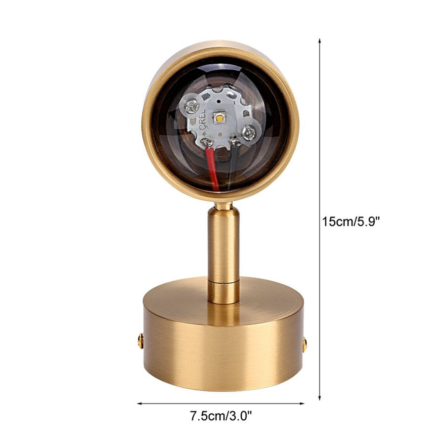 Simple Copper Wall Lamp Light for Corridor Stairway Passage Bedroom 3W 220V Warm White