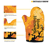 Halloween Baking Insulation Gloves Oven Microwave Oven Gloves Mat Set - 45-Degree Angle