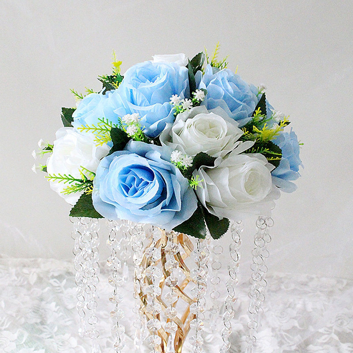 Flower Balls Bouquet Silk Cloth Simulation Bouquet Prop for Car Auditorium Hall Decoration Green
