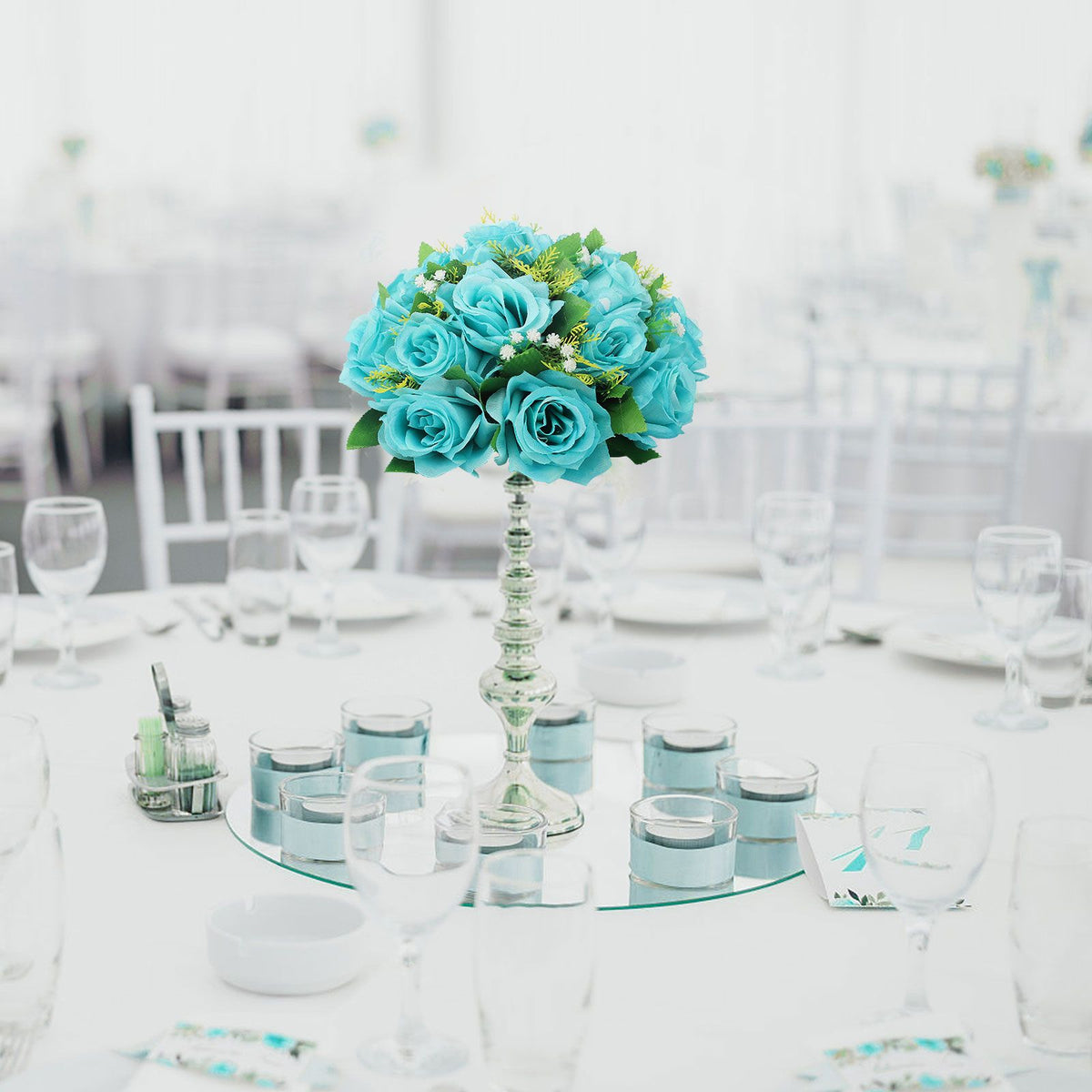 Flower Balls Bouquet Silk Cloth Simulation Bouquet Prop for Car Auditorium Hall Decoration Green