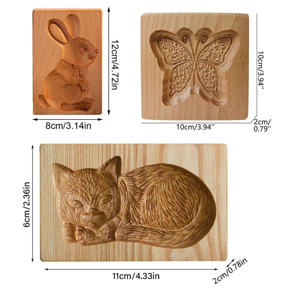Cookie Embossing Molds Wooden Cookie Molds Biscuit Press Stamp Mold Baking Tools