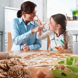 Cookie Embossing Molds Wooden Cookie Molds Biscuit Press Stamp Mold Baking Tools - Top-Down View