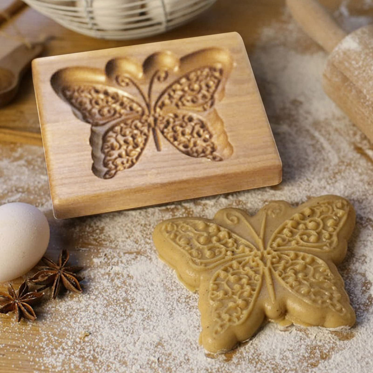 Cookie Embossing Molds Wooden Cookie Molds Biscuit Press Stamp Mold Baking Tools