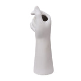 Table Vase White Color 10cm Long Ceramic Vases Decorative - Front View