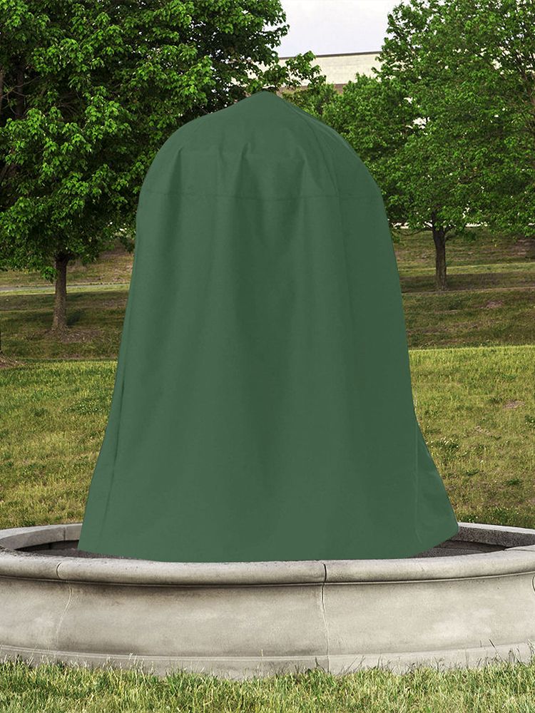 Garden Fountain Statue Protective Cover Silver Coated Oxford Cloth Waterproof Windproof Fountain Protector